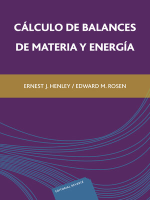 cover image of Cálculo de balances de materia y energía